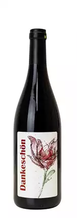 Rotwein mit Etikett "Dankeschön" (10,00 EUR/Liter)