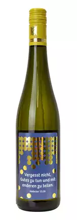 Weißwein mit Etikett "Gutes tun" (7,87 EUR/Liter), Riesling