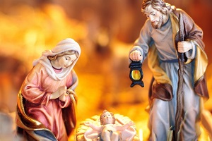 Weihnachtskrippe Jesus Maria und Josef