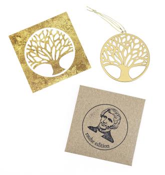Preview: rauhe edition: Anhänger Lebensbaum Gold mit Geschenkverpackung