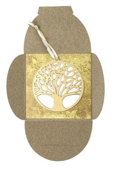 Preview: rauhe edition: Anhänger Lebensbaum Gold mit Geschenkverpackung