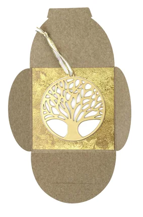 rauhe edition: Anhänger Lebensbaum Gold mit Geschenkverpackung