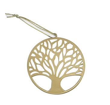 Preview: rauhe edition: Anhänger Lebensbaum Gold mit Geschenkverpackung