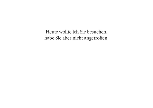 Alster-Karte Nr. 12: Besuch - Heute wollte ich Sie besuchen