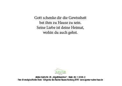 Alster-Karte Nr. 25: Vogelhäuschen