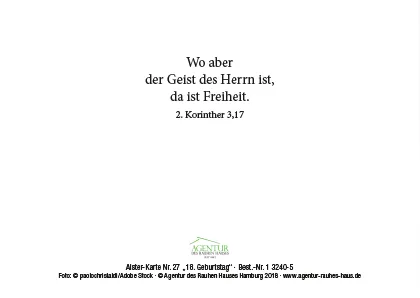 Alster-Karte Nr. 27: 18. Geburtstag 2. Kor 3,17