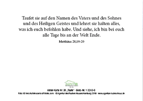 Alster-Karte Nr. 30: Taufe