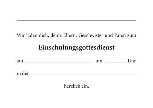 Alster-Karte Nr. 35: Kinder Einladung zum Einschulungsgottesdienst