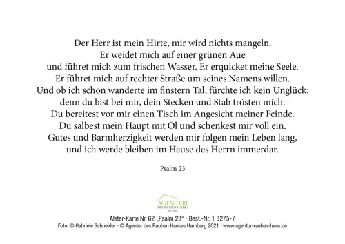 Alster-Karte Nr. 62: Psalm 23