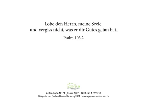 Alster-Karte Nr. 74: Psalm 103