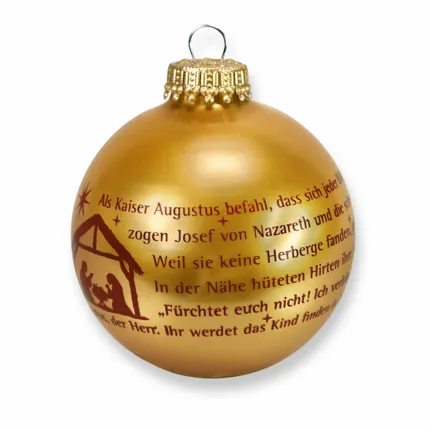 Christbaumkugel - Gold "Weihnachtsgeschichte"