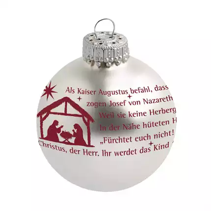 Christbaumkugel - Silber  Weihnachtsgeschichte