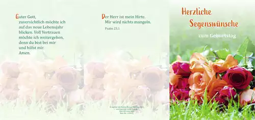 Faltkarte Herzliche Segenswünsche zum Geburtstag (10 St.)