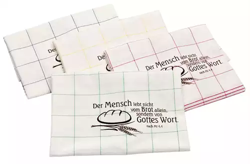 Geschirrhandtuch Der Mensch lebt ...