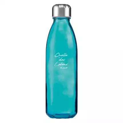 Glas-Trinkflasche Quelle blau