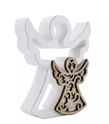Holzengel mit Ornament-Engel