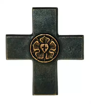 Kreuz Lutherrose im Geschenkkarton