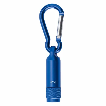 LED-Taschenlampe mit Karabiner - Ichthys blau