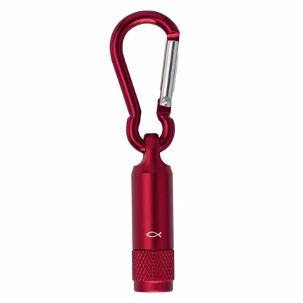 LED-Taschenlampe mit Karabiner - Ichthys rot