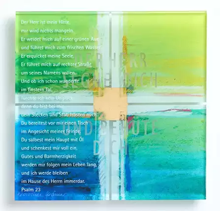 Lichtbild Kreuz "Psalm 23"