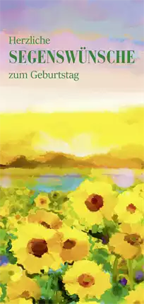 PC-Karte Herzliche Segenswünsche zum Geburtstag (10 St.), Kunst Sonnenblumen