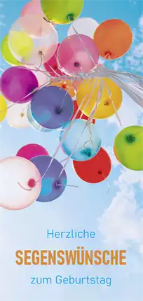 PC-Karte Herzliche Segenswünsche zum Geburtstag (10 St.) Motiv: Luftballon