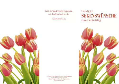 PC-Karte Herzliche Segenswünsche zum Geburtstag (10 St.), Motiv Tulpen