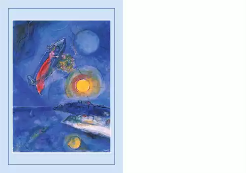 PC-Trauurkunde Chagall (10 St.) Motiv  Liebespaar in der Barke