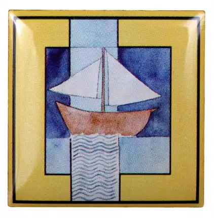 Pin Schiff, gold