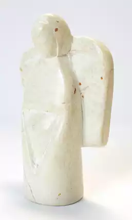 Speckstein Engel weiß Handschmeichler