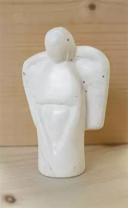 Speckstein Engel weiß Handschmeichler