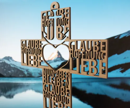 Text-Kreuz Glaube, Hoffnung, Liebe