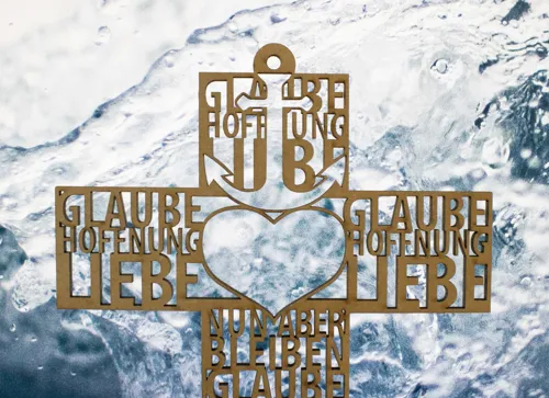 Text-Kreuz Glaube, Hoffnung, Liebe