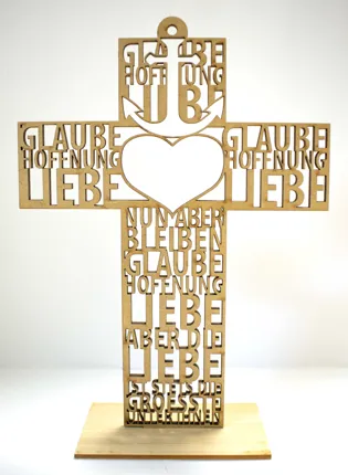 Text-Kreuz Glaube, Hoffnung, Liebe