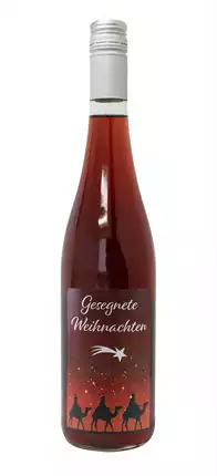 Traubensaft rot Bio mit Etikett  Gesegnete Weihnachten  (7,73 EUR/Liter)