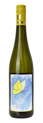 Weißwein mit Etikett "Halleluja" NEU (7,00 EUR/Liter), Riesling