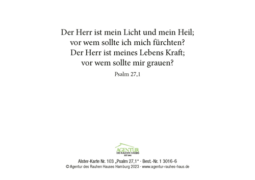 Preview: Alster-Karte Nr. 103 Psalm 27,1