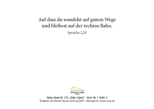 Preview: Alster-Karte Nr. 133: Oldie-Cabrio mit Texteindruck