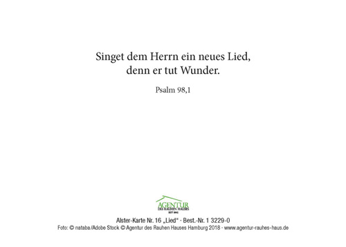 Preview: Alster-Karte Nr. 16: Lied Psalm 98,1