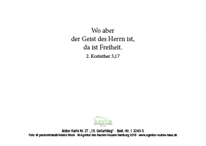 Preview: Alster-Karte Nr. 27: 18. Geburtstag 2. Kor 3,17