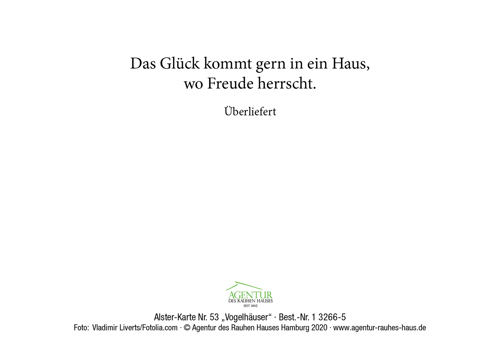 Preview: Alster-Karte Nr. 53: Vogelhäuser