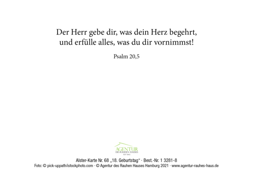 Preview: Alster-Karte Nr. 68: 18. Geburtstag mit Texteindruck