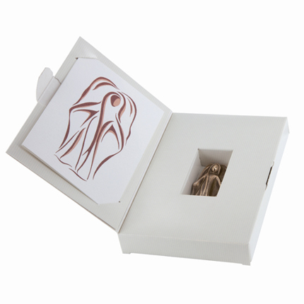 Preview: Bronze-Engel im Geschenkkarton mit Karte