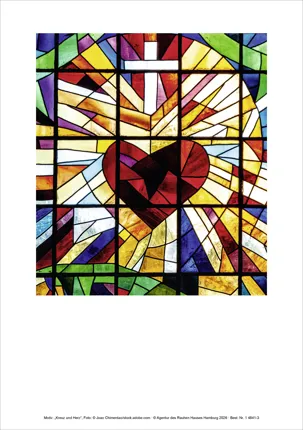 Einlegeblatt Kreuz und Herz