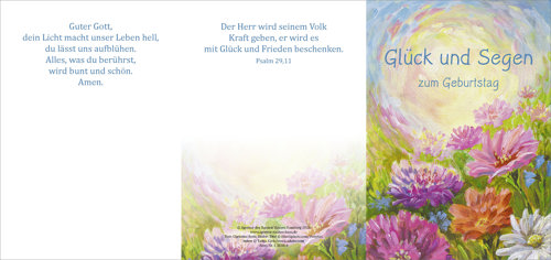 Preview: Faltkarte Glück und Segen zum Geburtstag (10 St.)