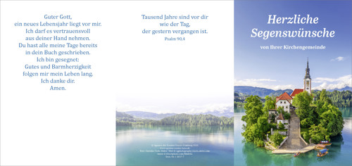 Preview: Faltkarte Herzliche Segenswünsche von Ihrer Kirchengemeinde (10 St.)