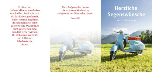 Preview: Faltkarte Herzliche Segenswünsche zum Geburtstag (10 St.)