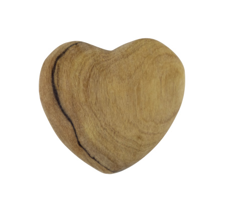 Preview: Herz aus Olivenholz flach