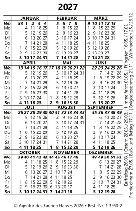JL 2027 Kunst Taschenkalender (10 St.) Motiv: Glaube