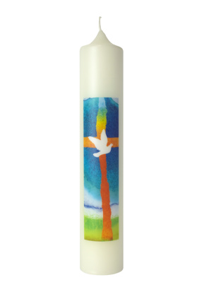 Preview: Kerze Taube weiß
